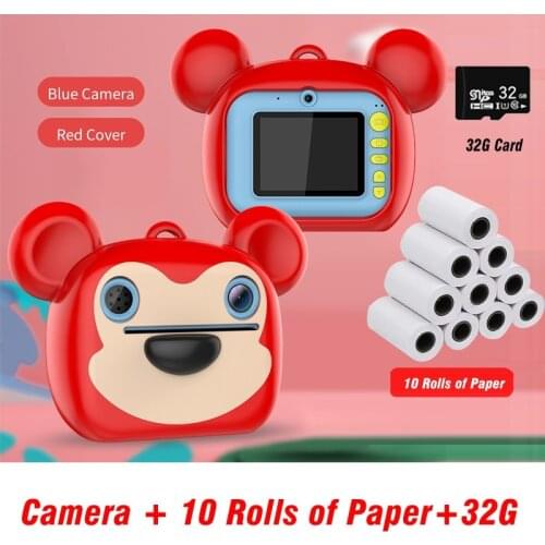Kids Camera Instant Print Camera for Children 1080P HD Video Photo Camera Toys with 32GB Card Boys Girls Birthday Christmas Gift