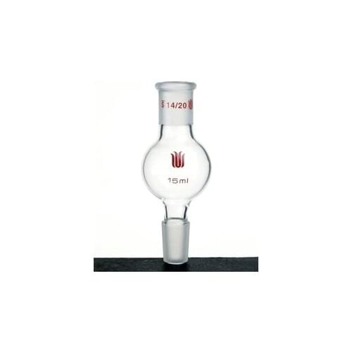 D281010 Distilling bulb,Kugelrohr, Capacity:10ml, Joints:14/20, Bulb O.D.:31mm, Overall Height:85mm