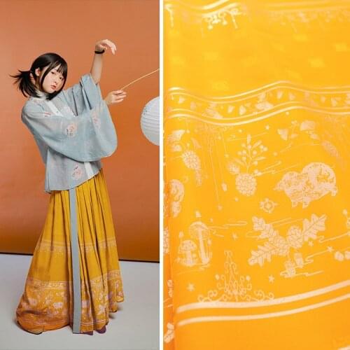 Long skirt female exquisite fashion horse face skirt jacquard fabrics sewing pleated skirt Hanfu waist design material