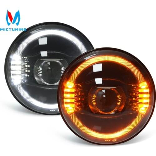 MICTUNING 7 Inch 100W LED Headlight With DRL Daytime Running Light High Low Beam Amber Turn Signal For Jeep Wrangler JK CJ TJ