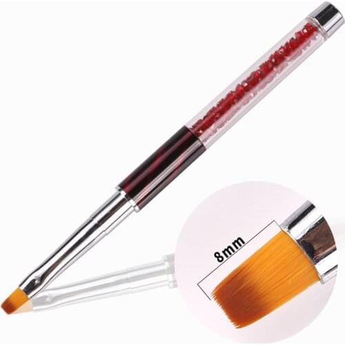 8mm Flat Head Nail Art Accessories Painting Liner UV Gel Pen Crystal Acrylic Flower Drawing Floral Painting Nail Polish Brush