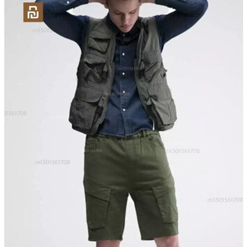 Xiaomi overalls shorts mens five-point casual jeans all-match casual denim shorts youpin summer shorts