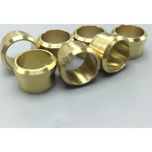 5PCS 6mm 8mm 10mm 12mm 14mm 16mm Brass Ferrule Compression Sleeve Seal Ring Fit Tube Pipe Fitting For Lubrication System
