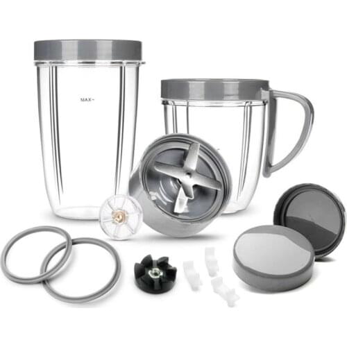 Cups Blade&Cups Lid&Gear&Shock Pads Replacement Parts Kit 14-Piece Set Replacement Part for NutriBullet 900W/600W Series