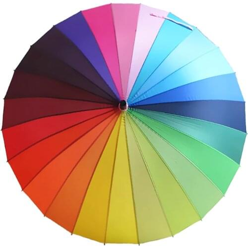 Large Umbrella Waterproof Rainbow Color Rainbow Color Umbrella Automatic Outdoor