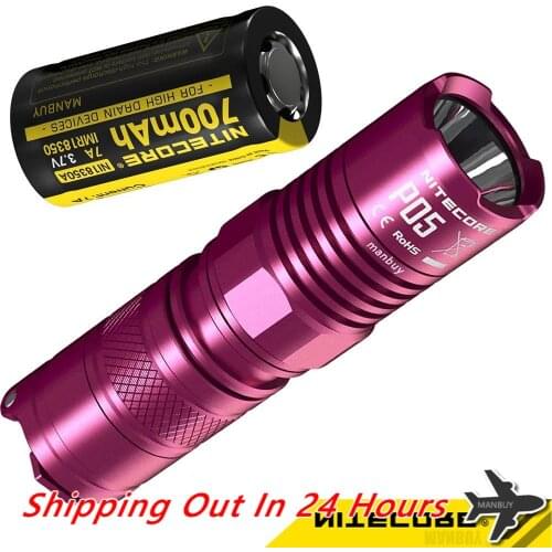 Nitecore P05 with 700mAh IMR18350 Rechargeable Battery CREE XM-L2 U2 LED Flashlight Mini Self-Defense Outdoor Camping EDC Torch