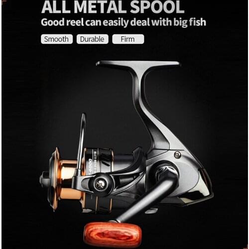 NEW Fishing Reel HM1000-7000 Spinning Reel 8kg Max Drag Reel Fishing 5.2:1 High Speed Metal Spool Coil Fishing Reel CNC Alloy
