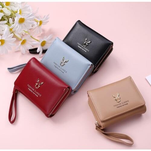 YAOKU 2021 New Fashion Womens Wallet Short Women Coin Purse For Woman Card Holder Small Ladies Wallet Female Hasp Mini Clutch