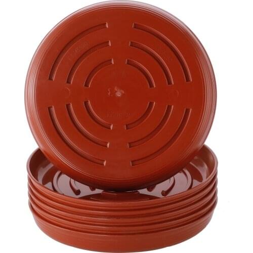 Plastic Cushion Flower Pot Mat Reusable Simple For Home Garden 6pcs Round Indoor And Outdoor Balcony Red Plant Saucers Drip Tray