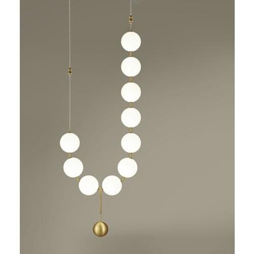 Luxury Simplicity Pearl Necklace Lobby Chandelier Glass Art LightsLiving Room Model Showroom Hall Personality Lamps