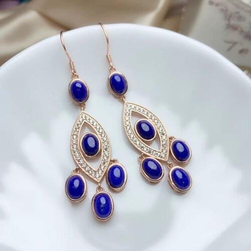 New Arrival Natural and Real Lapis Earring Natural And Real 925 sterling silver Lapis Earring natural and Real Stone