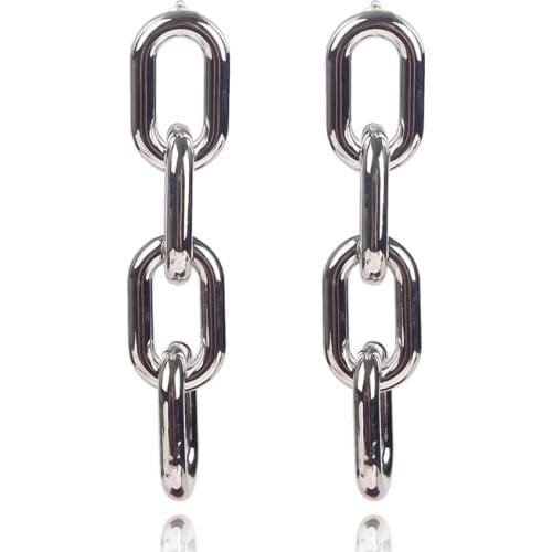 New Simple Metal Drop Earrings for Women Geometric Circle Dangle Earrings Silver Color Brinco Earing Eardrops Jewelry 5A5021