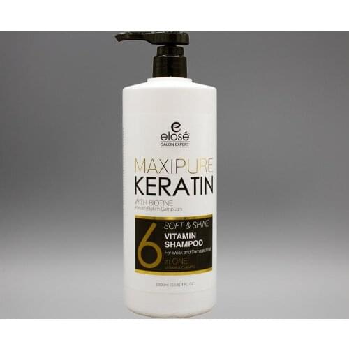 Elose Hair Shampoo Salon Expert Maxipure Keratin with Biotine Soft Shine Vitamin Shampoo 1000 ML