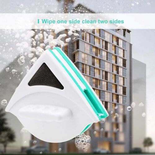Window Wiper Glass Cleaner Brush Tool Double-Sided Magnetic Glass Wiper Clean Brush Glider for Washing Household Cleaning Tools