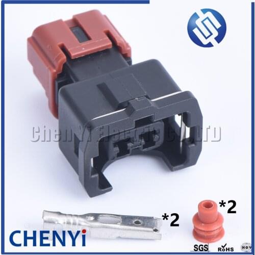 5 sets 2 Pin AMP Waterproof Automotive Wire Connector Knock Sensor Plug For Nissan MMC 4G91 4G92 4G93 Fuel Injector PB185-02326