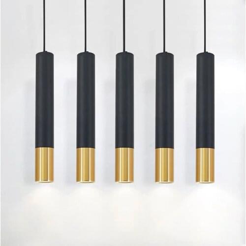 Modern Chandelier Long Tube Pendant Light Hanging Kitchen Light Line Length Adjustable Dimmable Spot Lighting For Restaurant