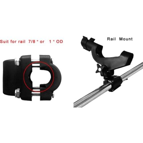 Universal Adjustable Fishing Boat Rods Holder 360 Degree Marine Fishing Pole Rod Racks with Mounts - Black