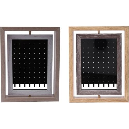 Rotating Photo Frame Ear Nail Jewelry Display Stand Necklace Earing Jewelry Display Stand Jewelry Rack