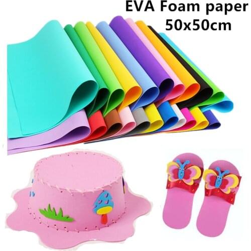 10pcs/lot 50x50cm 1mm EVA Foam Paper Handmade Foam Sheets Sponge Paper DIY Handcraft Flowers Materials Gift Card Home Decoration