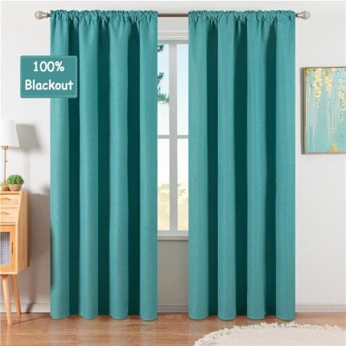 100% Blackout Curtains Double-sided Hemp High Quality Solid Color Curtain for Living Room Bedroom Window 300x280 Custom Size