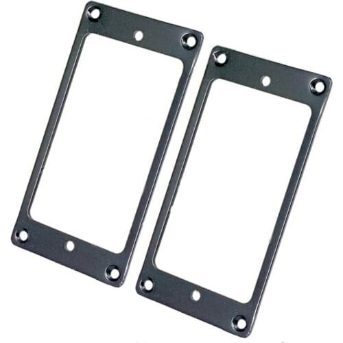 2Pcs Black Metal Flat Electric Guitar Humbucker Pickup Ring Frame Mounting Ring Neck and bridge Pickup Ring 2x2mm