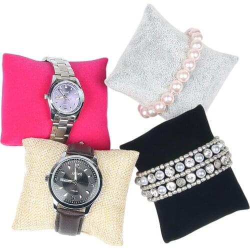 Free Shipping 20Pcs Superior Velvet Large Bracelet Display Pillow Ankle Holder Watch Organizer Jewelry Display Stand