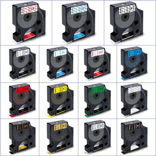 45021 Labeling Tapes for DYMO D1 Tapes White on Black 12mm Sticker for DYMO LabelManager 210D 450 500 160 200 Cassette Ribbon