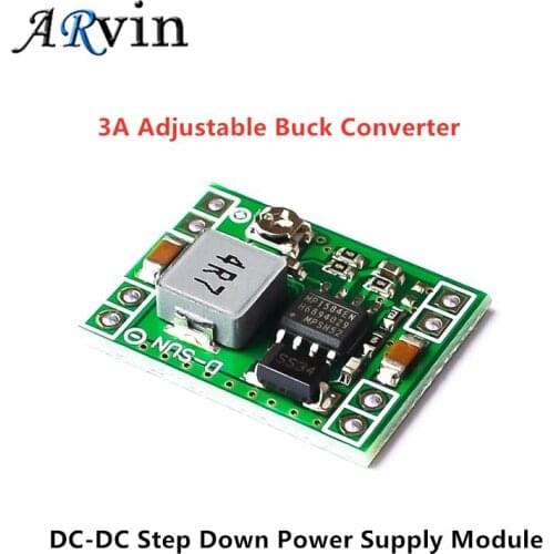 5PCS Ultra-Small Size DC-DC Step Down Power Supply Module 3A Adjustable Buck Converter for Arduino Replace LM2596