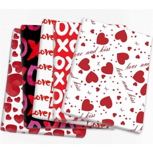 50*145cm Valentines Day Polyester Cotton Fabric for Tissue Sewing Quilting Fabrics Needlework Material DIY Handmade,1Yc14458