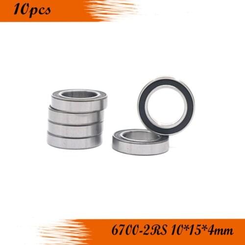 6700RS Bearing ABEC-5 (10PCS) 10x15x4 mm Thin Section 6700-2RS Ball Bearings 61700 RS 6700 2RS