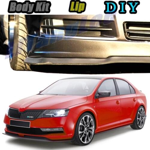 Car Bumper Lip Front Spoiler Skirt Deflector For Skoda Rapid 2012~2019 Tune Car Modified Body Kit VIP Hella Flush Lips