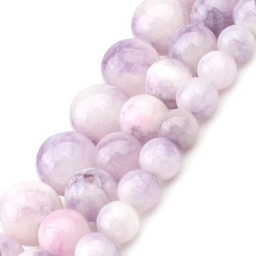 Lavender Persian jades Stone Beads Round Loose Spacer Bead For Jewelry Making DIY Perles Bracelet Accessorie 6 8 10mm 15" Strand