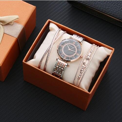 3Pcs Gift set box watches for women fashion design womens bracelet watches 2020 hot sale clock ladies dress женские часы