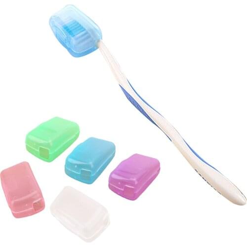 Toothbrush Case Cover Plastic Travel Hiking Camping Portable Brush Cap 5PCs/Set Random delivery