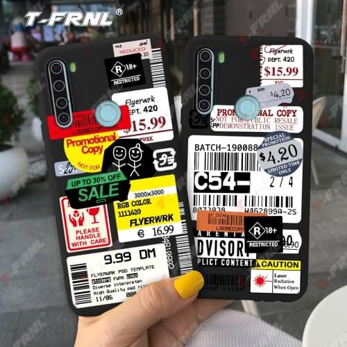 For Redmi Note 8T case for Redmi Note 8 9s Pro case Retro Phone Case with Barcode Label for Redmi 7 7A 8 8A 9 9A 9C case
