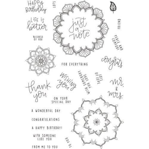 Clear card making stamps birthday greetings mandala stamps