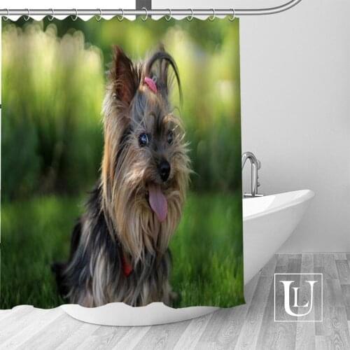 Yorkshire Terrier Shower Curtains Custom Design Creative Shower Curtain Bathroom Waterproof Polyester Fabric