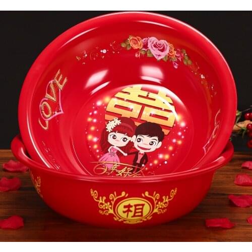 Wedding Enamel Festive Supplies Red Wedding Basin Bride Wedding Dowry Red Basin