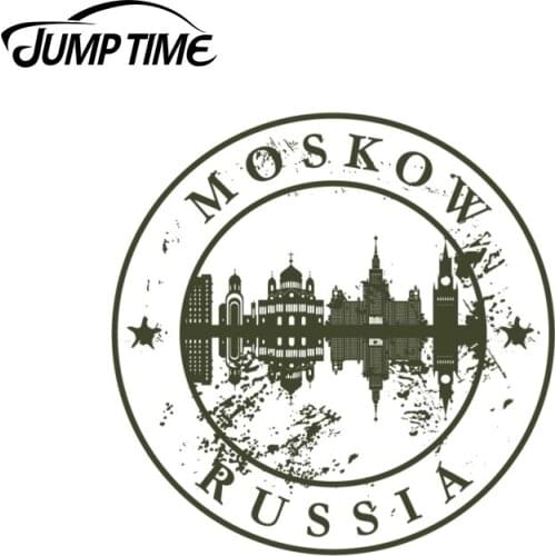 JumpTime 13cm x 13cm Funny Moscow Russia Travel Car Sticker PVC Motorcycle Decal Stickers Vinyl Wrap Bumper Rear Windshield