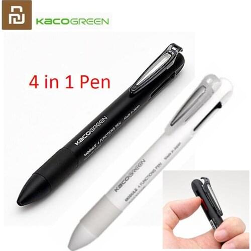Youpin KACO 4 In 1 Multifunction Pens 0.5mm Black Blue Red Refill Gel Pen Mechanical Pencil Japanese ink Office School