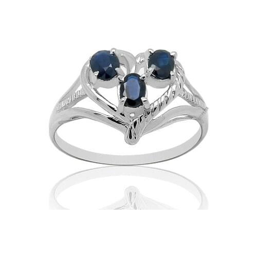 CoLife Jewelry 100% Real Sapphire Ring for Party 3mm*4mm Dark Blue Sapphire Silver Ring 925 Silver Sapphire Jewelry