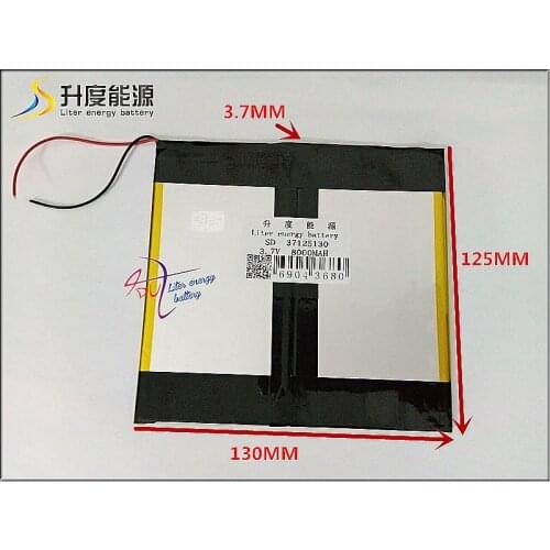 3.7V 8000mAH SD 37125130 Polymer lithium ion / Li-ion battery for tablet pc