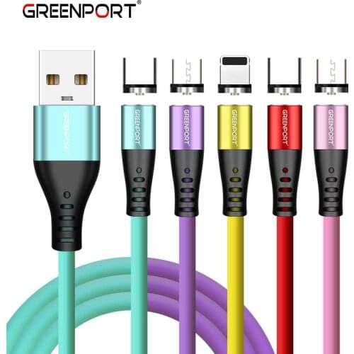 GREENPORT Magnetic Micro USB Cable For iPhone 6 Samsung Android Charging Magnet Charger Tybe C USB Liquid Silicone phone charge