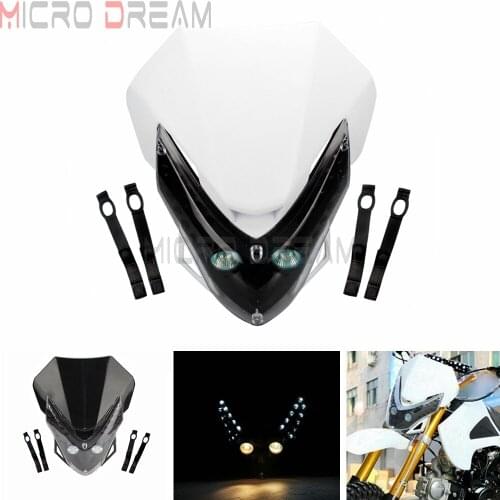 Motocross 12V 35W Dual Sport SMD LED Vision Headlight Kit For KLX WR450 WR250 DRZ400 YZ TTR WR XT MX Enduro Dirt Bike Head Light