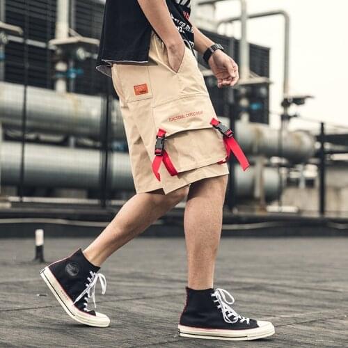 High Quality Mens Shorts 2020 Summer Fashion Beach Short Leisure Overalls Male Ribbon Multi-Pocket Bermuda Short Men Pants