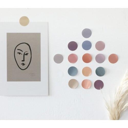 6pcs/set macarons handbook stickers Japanese round stickers office supplies student stationery round decorative stickers