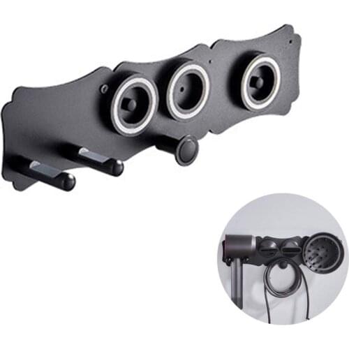 Wall Mount Hair Dryer Holder, Self Adhesive Magnet Stand Holder Storage Rack Organizer for Dyson Hair Blow Dryer Bathroom Storag