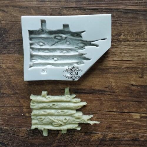 New wood fence silicone mold Chocolate fondant mold Cake DIY decoration tool