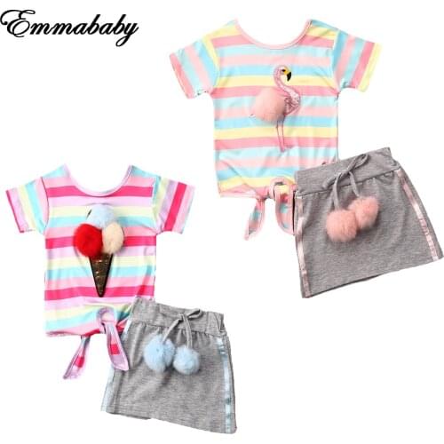 NEW 2020 Toddler Kids Baby Girl Princess Tops T-shirt Skirt Bottom Dress Party Outfits