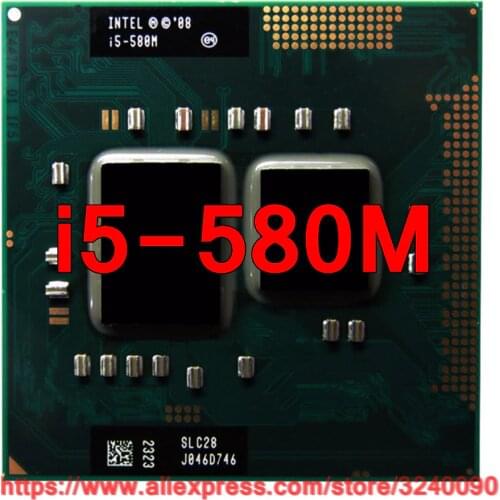 Original lntel Core i5 580M 2.66GHz i5-580M Dual-Core Processor PGA988 Mobile CPU Laptop processor free shipping